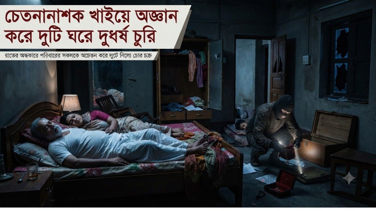 দাগনভূঞায় চেতনানাশক খাইয়ে অজ্ঞান করে দুটি ঘরে দুধর্ষ চুরি, হাসপাতালে দুজন